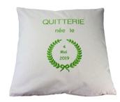 Coussin naissance carré personnalisé