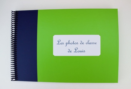 Album photos de classe bicolore vert et bleu personnalisé