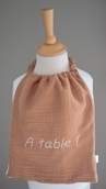 Serviette de table élastiquée et personnalisée Double-gaze de coton (Enfants et Adultes)