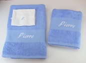 Drap de bain personnalisé et gant de toilette