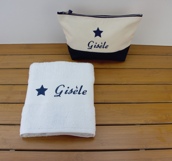 Trousse de toilette et serviette personnalisée