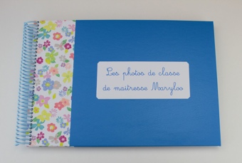 Album enseignant Turquoise et liberty turquoise et rose