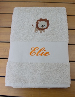 Serviette de toilette personnalisée avec lion