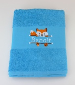 Drap de bain avec renard et prénom