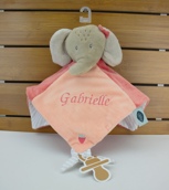 Doudou L'éléphant rose Nattou personnalisé Doudou L'éléphant rose Nattou personnalisé