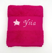 Serviette de toilette avec motif et gant de toilette