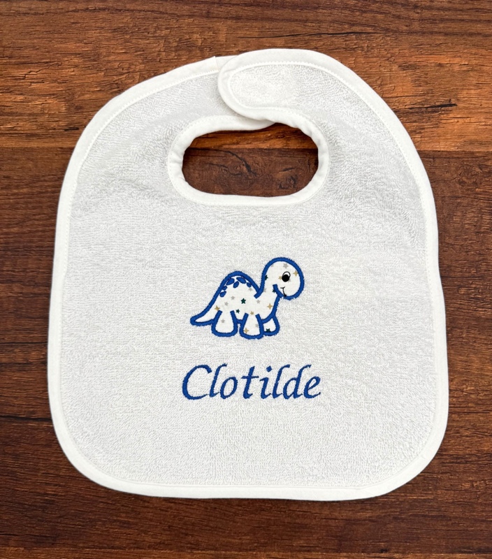 CLOTILDE - Bavoir éponge bébé dinosaure