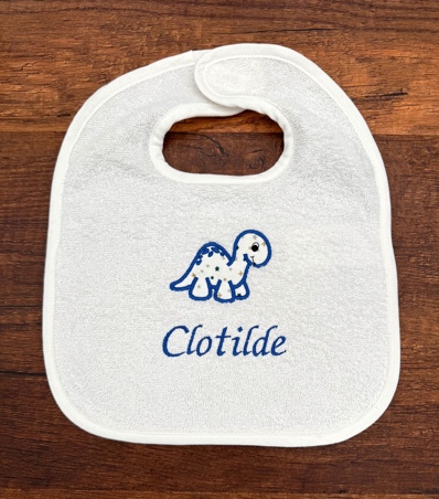 CLOTILDE - Bavoir éponge bébé dinosaure