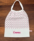 EMMA - Grand Bavoir élastiqué étoiles fuschia brodée Emma