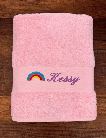 Drap de bain avec arc en ciel