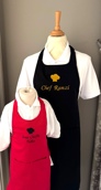 Duo Tabliers adulte et enfant assortis avec motif