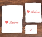 Serviette de toilette avec motif et gant de toilette