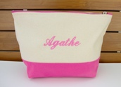Trousse de toilette bicolore personnalisée prénom Trousse de toilette bicolore personnalisée prénom
