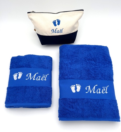 Trousse de toilette et serviette personnalisée