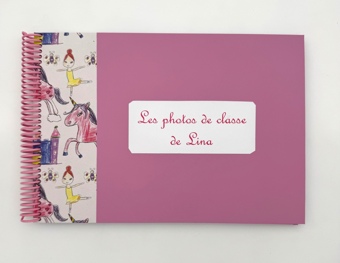 Album pour photos de classe Rose et Licorne
