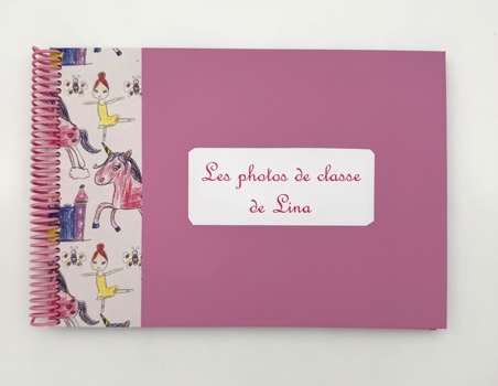 Album pour photos de classe Rose et Licorne