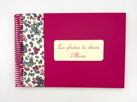 Album pour photos de classe Fuchsia et fleurs de liserons