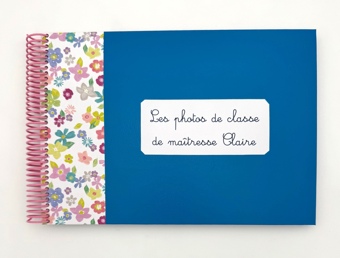 Album enseignant Turquoise et liberty turquoise et rose
