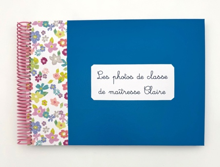 Album enseignant Turquoise et liberty turquoise et rose