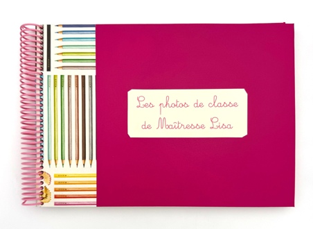 Album ENSEIGNANT ou ATSEM fuchsia et crayons