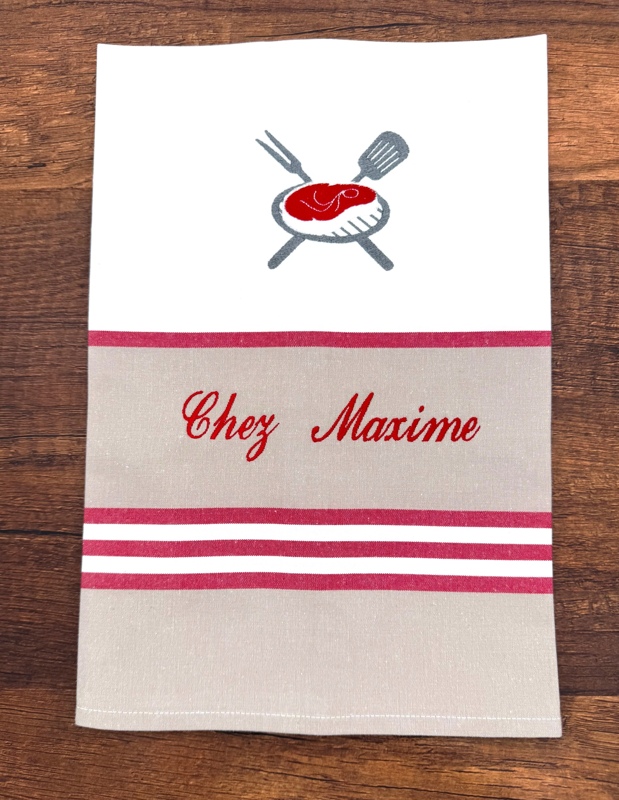 Torchon à rayures Grillade cotelette