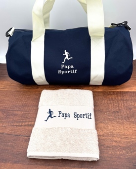 Sac fourre-tout personnalisé et serviette assortie