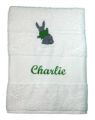 Serviette lapin personnalisée