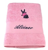 Serviette lapin personnalisée