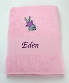 Serviette lapin personnalisée