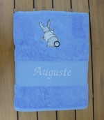 Serviette lapin personnalisée