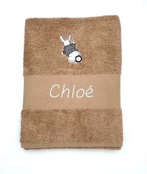 Serviette lapin personnalisée