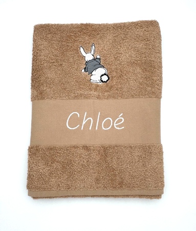 Serviette lapin personnalisée