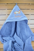 Cape de bain couleur avec motif en tissu appliqué Cape de bain couleur avec motif en tissu appliqué