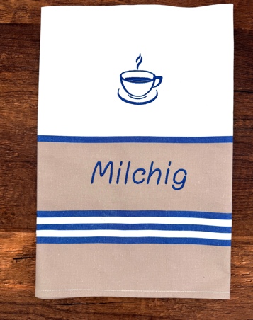 Torchon à rayures personnalisé avec motif