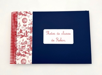 Album photos de classe Bleu et toile de jouy rouge