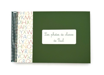 Album photos de classe Vert et leçon d'écriture