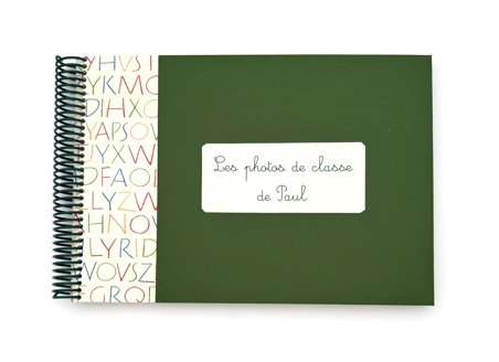 Album photos de classe Vert et leçon d'écriture