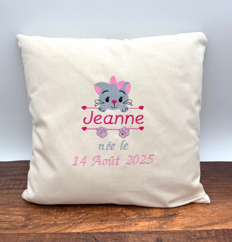 Coussin naissance carré personnalisé Animal au choix Coussin naissance carré personnalisé Animal au choix