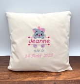 Coussin naissance carré personnalisé Animal au choix Coussin naissance carré personnalisé Animal au choix
