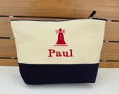 Trousse de toilette bicolore personnalisée avec motif Trousse de toilette bicolore personnalisée avec motif