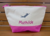 Trousse de toilette bicolore personnalisée avec motif Trousse de toilette bicolore personnalisée avec motif