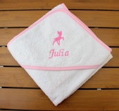 Cape de bain personnalisée et trousse de toilette avec petit motif