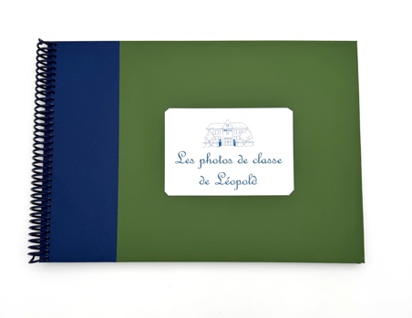 Album photos de classe bicolore vert foncé et bleu