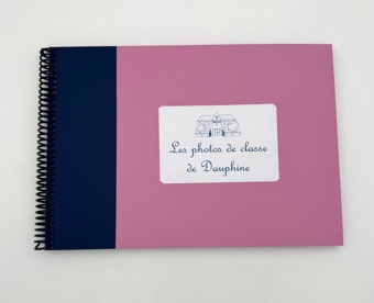 Album photos de classe bicolore rose et bleu