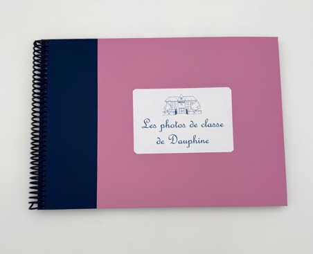 Album photos de classe bicolore rose et bleu
