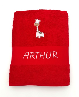 Drap de bain girafe 2 personnalisé