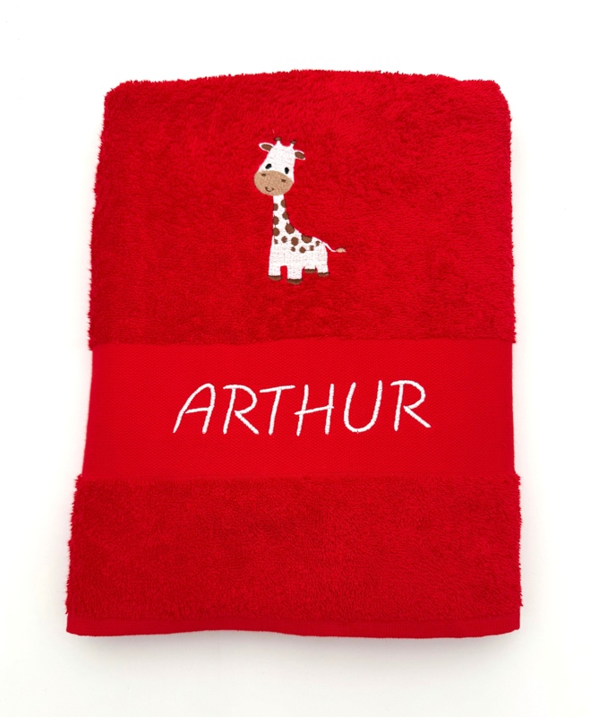 Drap de bain girafe 2 personnalisé