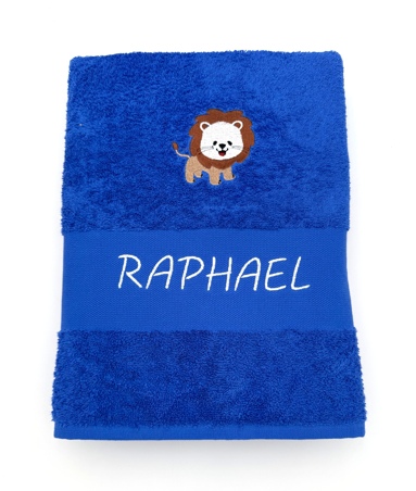 Drap de bain lion personnalisé
