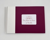 Album photos de classe bicolore bordeaux et blanc personnalisé