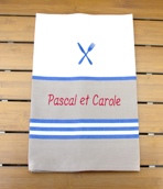 Torchon à rayures personnalisé et avec motif